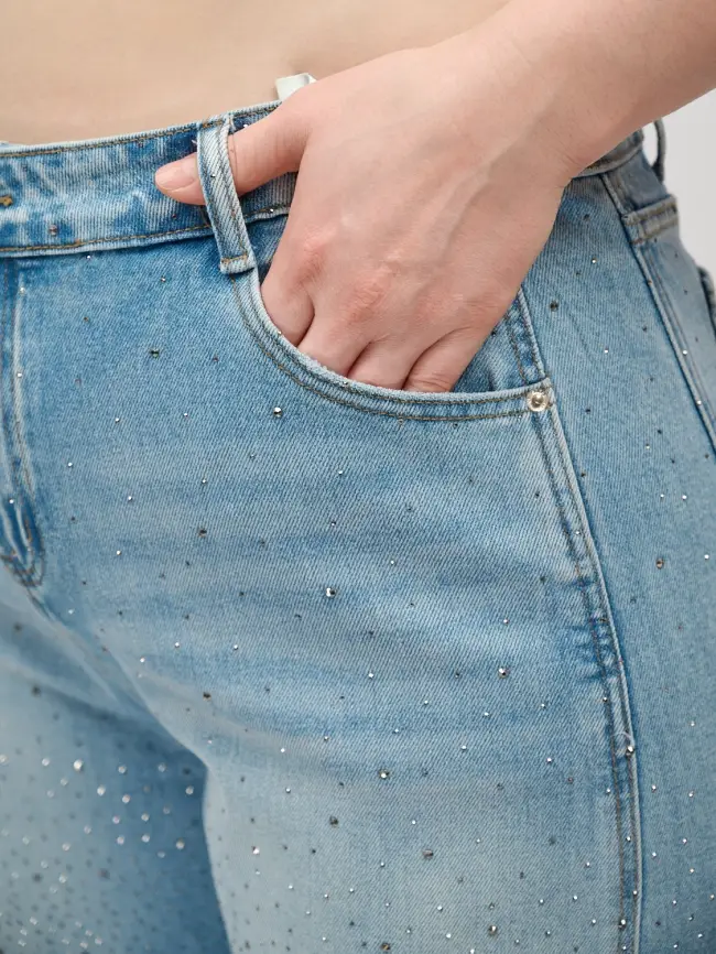 Джинсы в стразах 6788 Размеры 52-58 фото 21