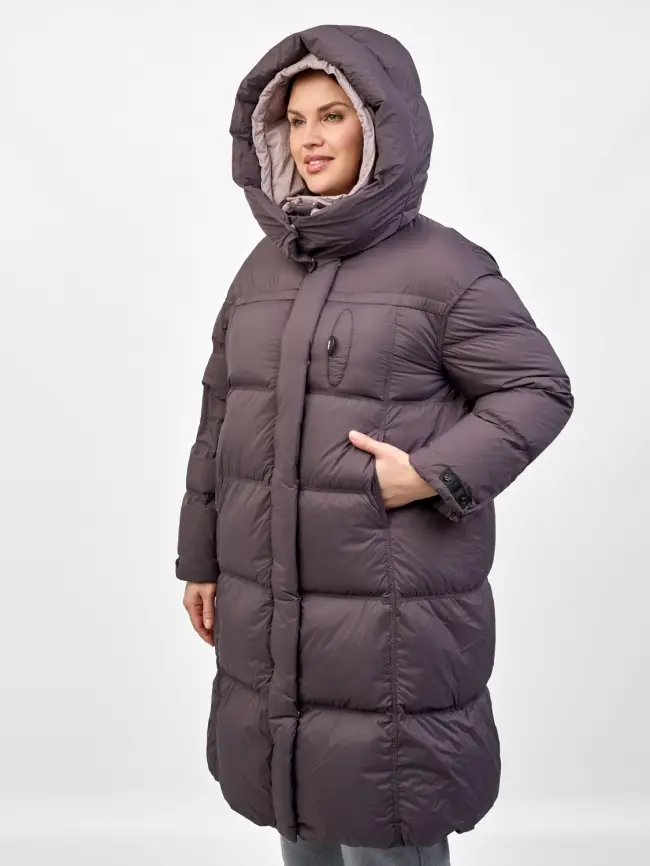 Пуховое пальто 8892 Размер 48-52 фото 11