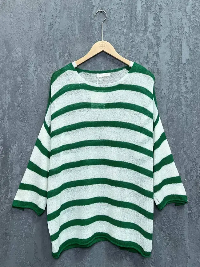 Джемпер облегченный в полоску ЭттоПлюс 25107 Размер 54-58 фото 24