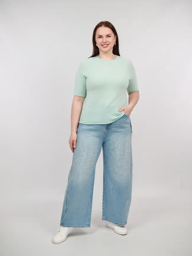 Джинсы в стразах 6788 Размеры 52-58 фото 11