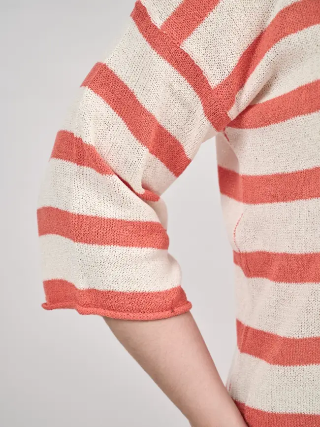 Джемпер облегченный в полоску ЭттоПлюс 25107 Размер 54-58 фото 60