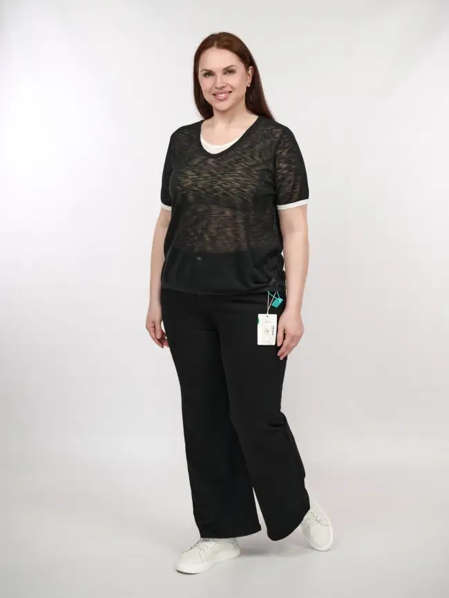 Джемпер короткий рукав 23066 размер 50- 58 фото 2