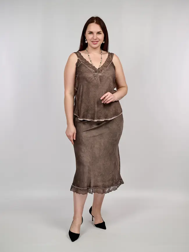 Юбка с кружевом 6388 Италия Размер 50-56 фото 1