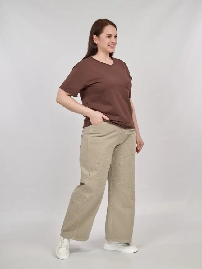 Джинсы в стразах 6788 Размеры 52-58 фото 30