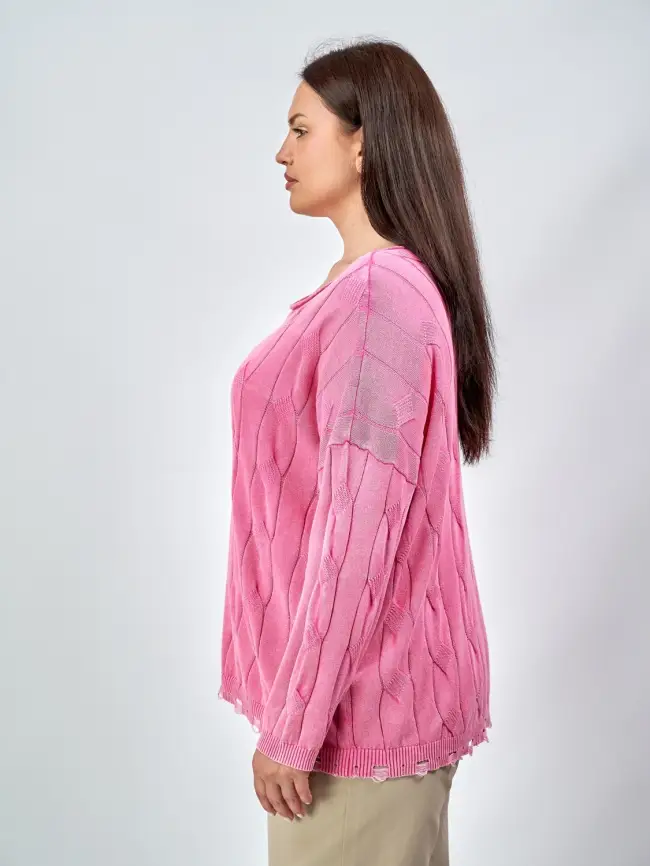 Джемпер Италия косы с круглым горлом 3388 фото 13