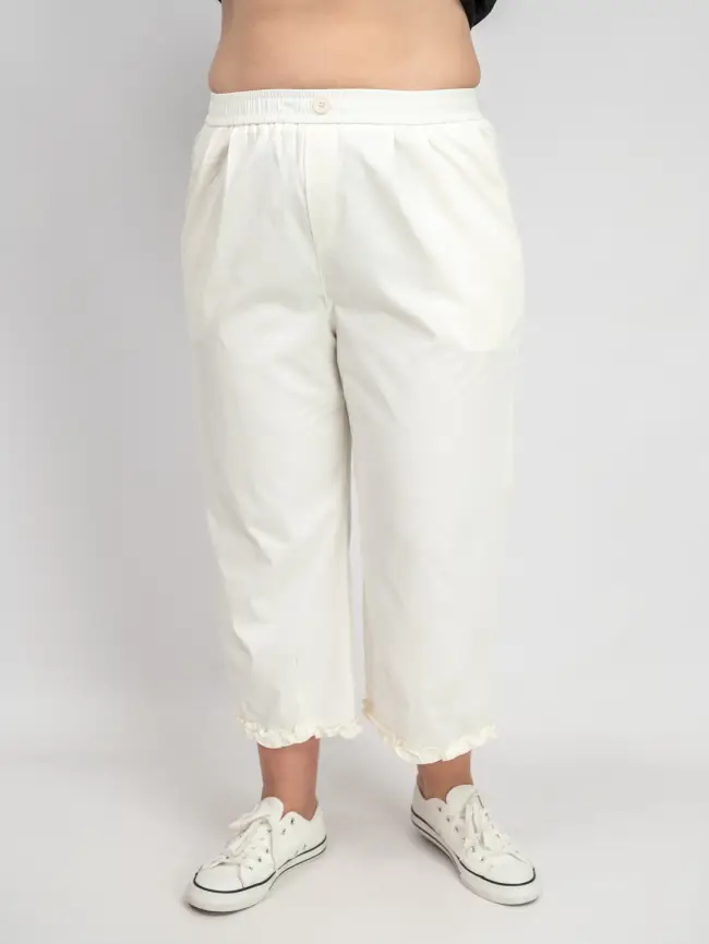 Брюки лето с рюшами 1239 размеры 48- 58 фото 3