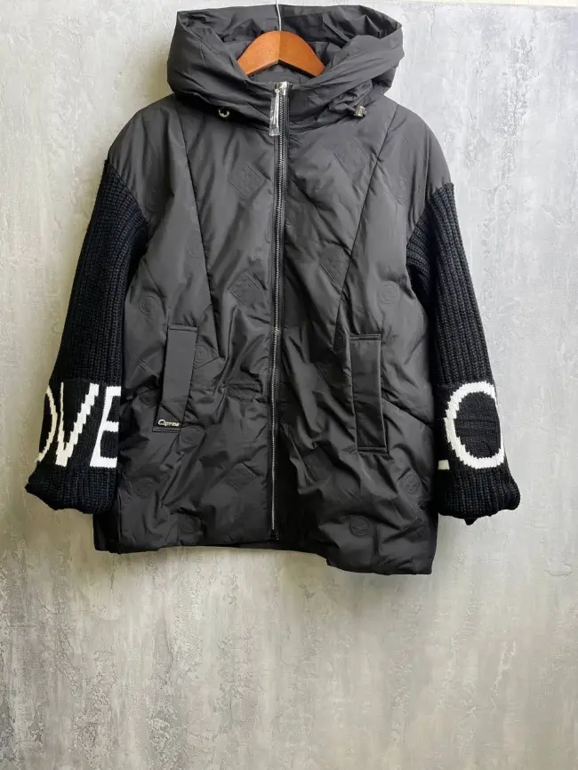 Куртка с вязанными рукавами фото 10