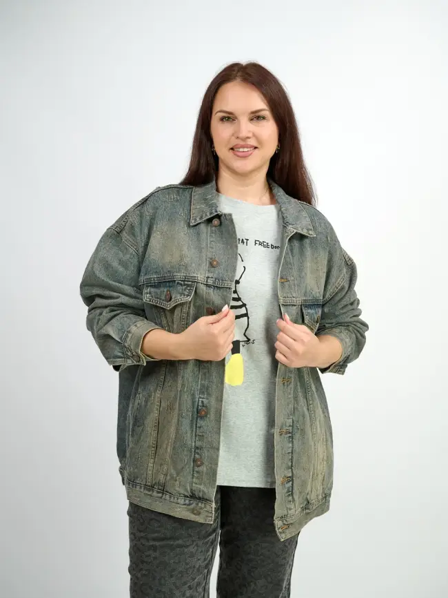 Куртка джинсовая 25163 Размер 54-60 фото 6