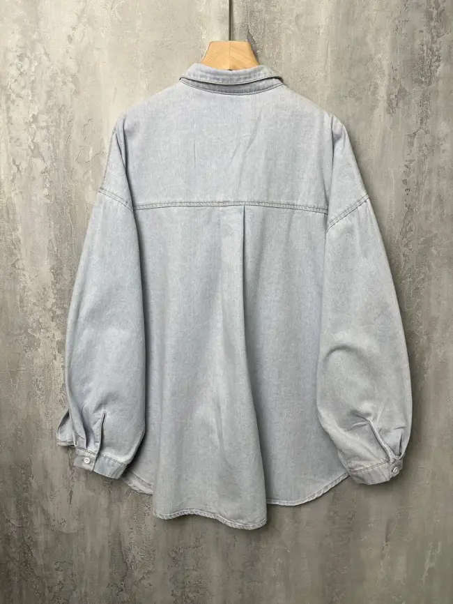 Джинсовая рубашка 54-58 фото 3