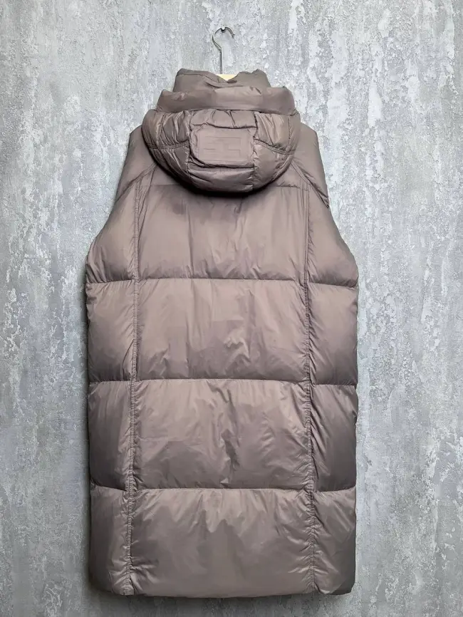 Пуховое пальто с кожаной вставкой 03741 фото 32