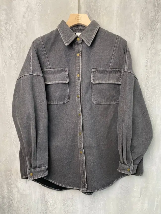 Джинсовая утеплённая рубашка фото 1