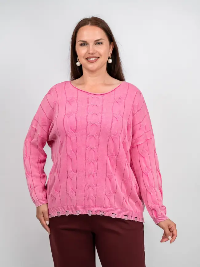 Джемпер 3388 Размер 50-58 (фуксия) Уценка фото 1