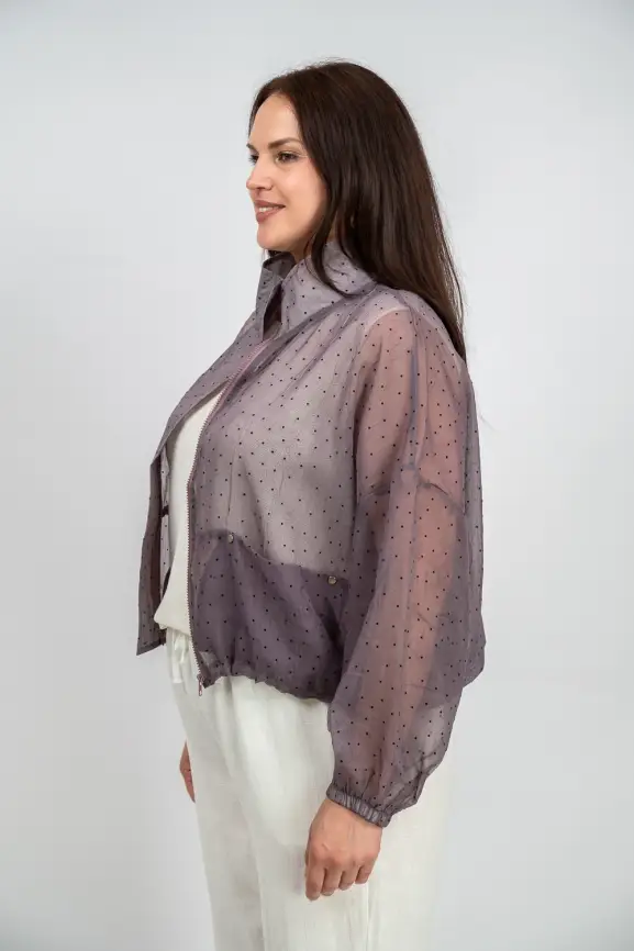 Ветровка-пыльник в горох 6703 Размер 50-58 фото 40