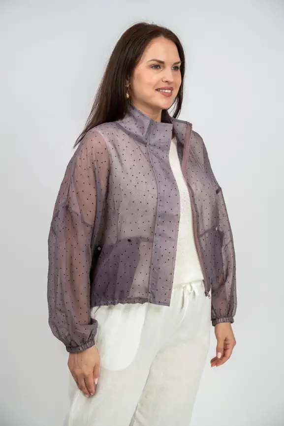 Ветровка-пыльник в горох 6703 Размер 50-58 фото 38