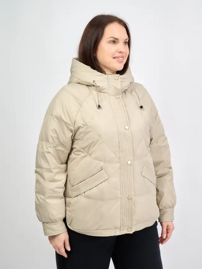 Пуховая куртка 2553 (беж) Уценка фото 1
