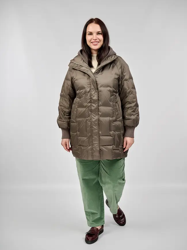 Пальто с вязаным капюшоном №2 8893 фото 8