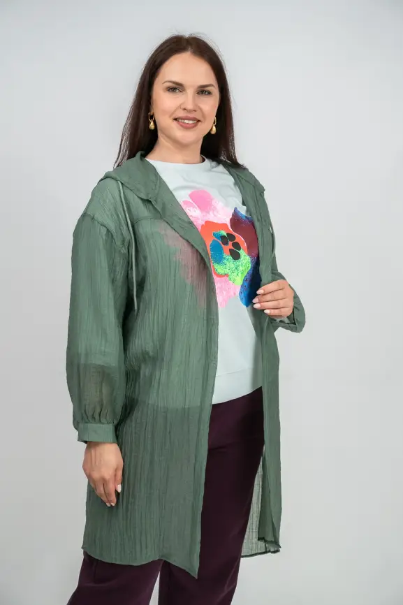 Пыльник рубашка удлиненный 9087 Размер 50-58 фото 26