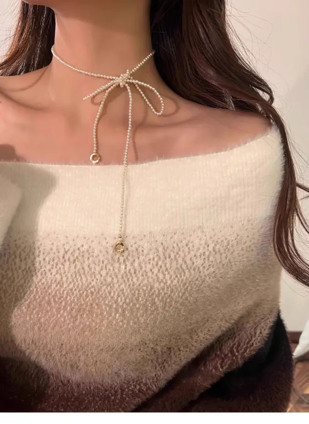 Ожерелье из мелких жемчужин Б0065 фото 6