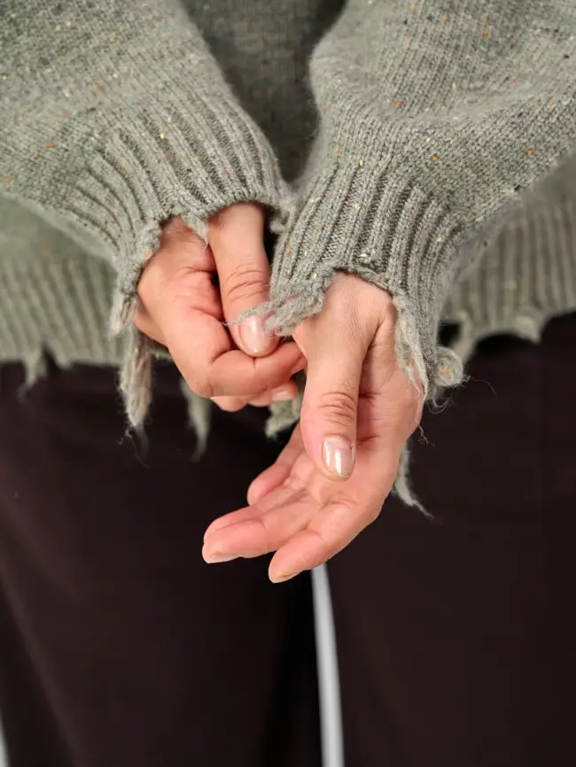 Джемпер рваный оверсайз 58196 Размер 48-58 фото 10