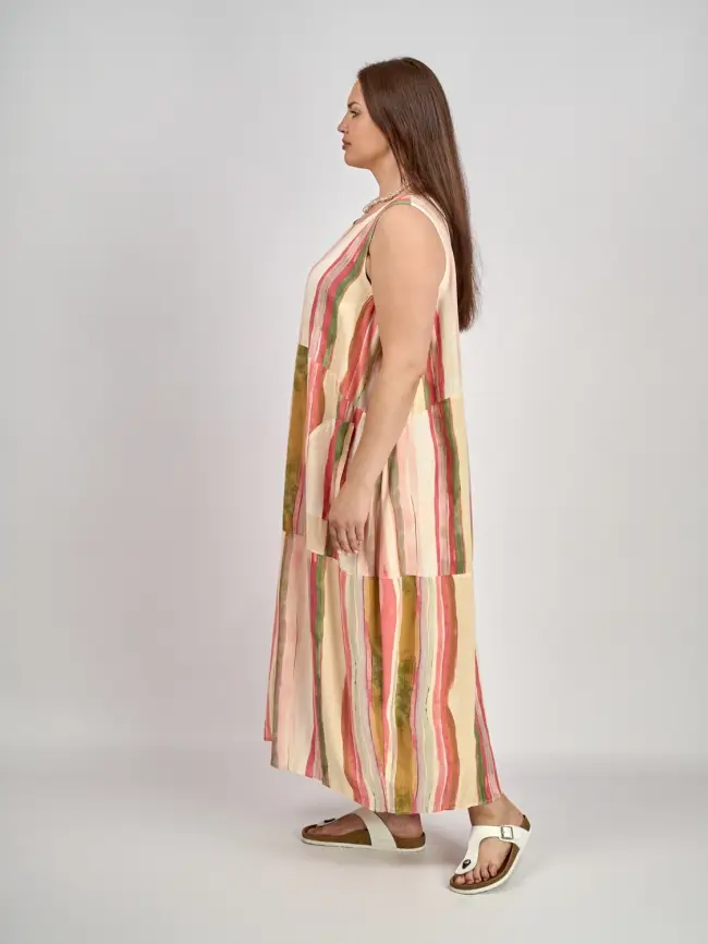 Сарафан в полоску ЭттоПлюс 0026-1 размеры 50- 62 фото 4