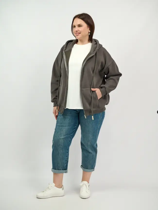 Худи зип утепленное оверсайз размер 50-58 506 фото 141