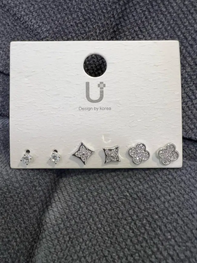 Серьги Гвоздики со стразами Набор Б330051 фото 1