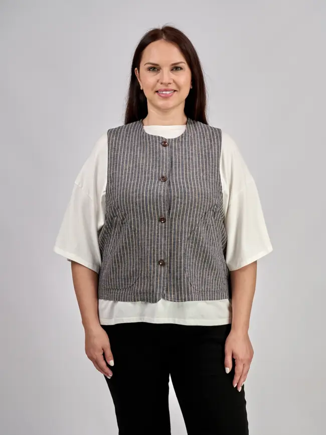 Жилет льняной ЭттоПлюс 88125 фото 3