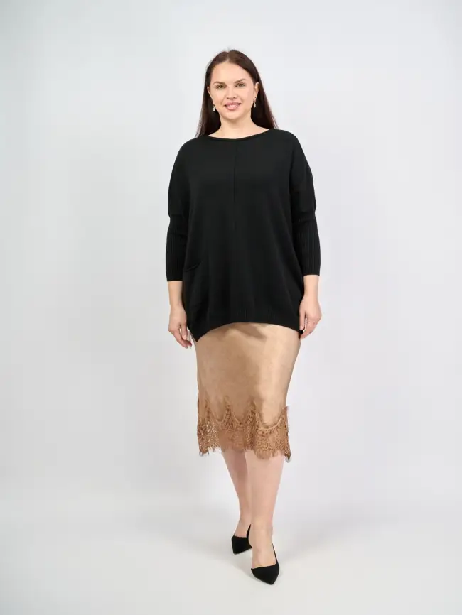 Юбка с кружевом 6292 Италия Размер 46-54 фото 1