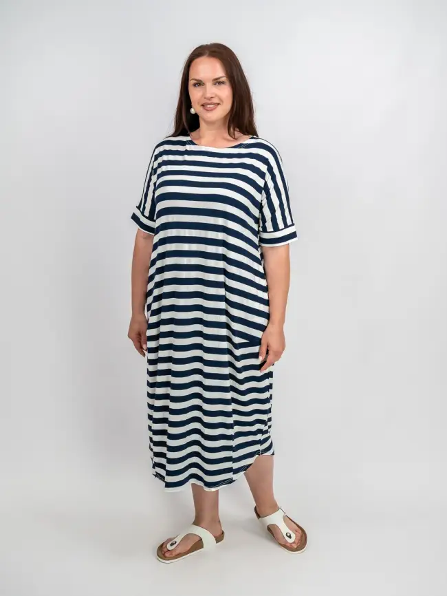 Платье в полоску ЭттоПлюс 0032 размеры 52- 56 фото 19