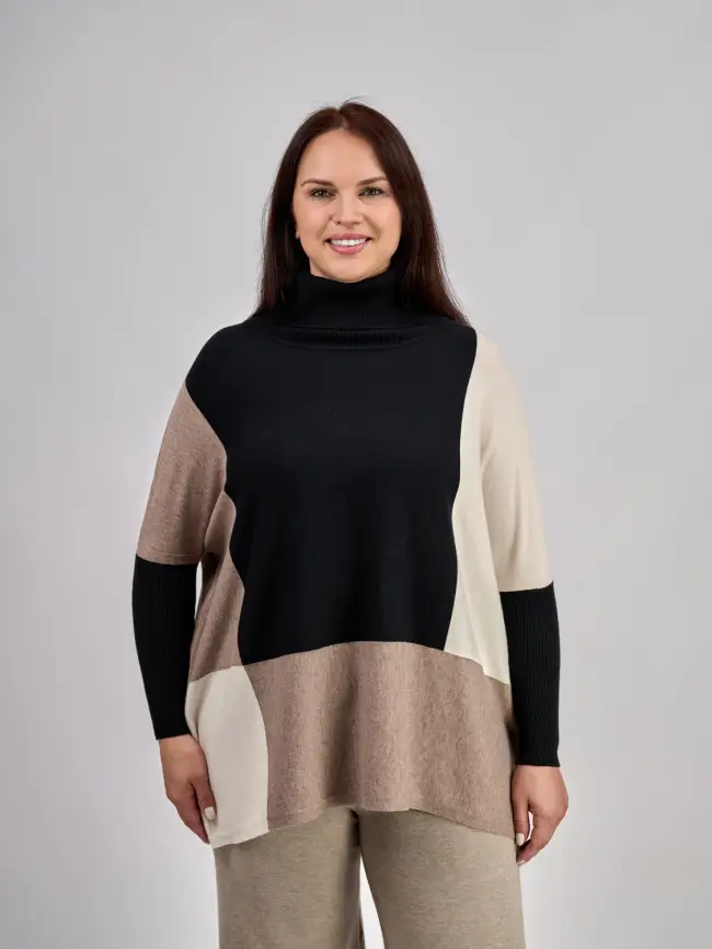 Джемпер три цвета ЭттоПлюс 937 Размер 50-58 фото 10