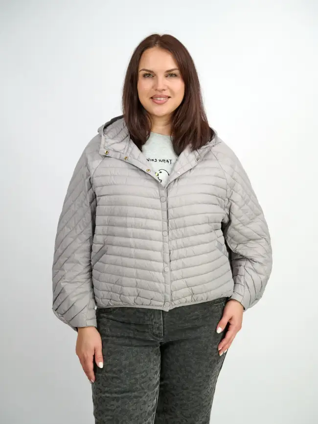 Куртка пух легкая короткая с заклепками 8183 Размер 48-58 фото 51