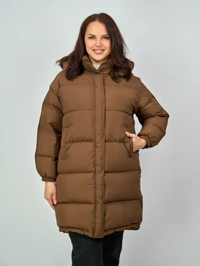 Пуховик А-силуэт 811 Размер 50-56 фото 1