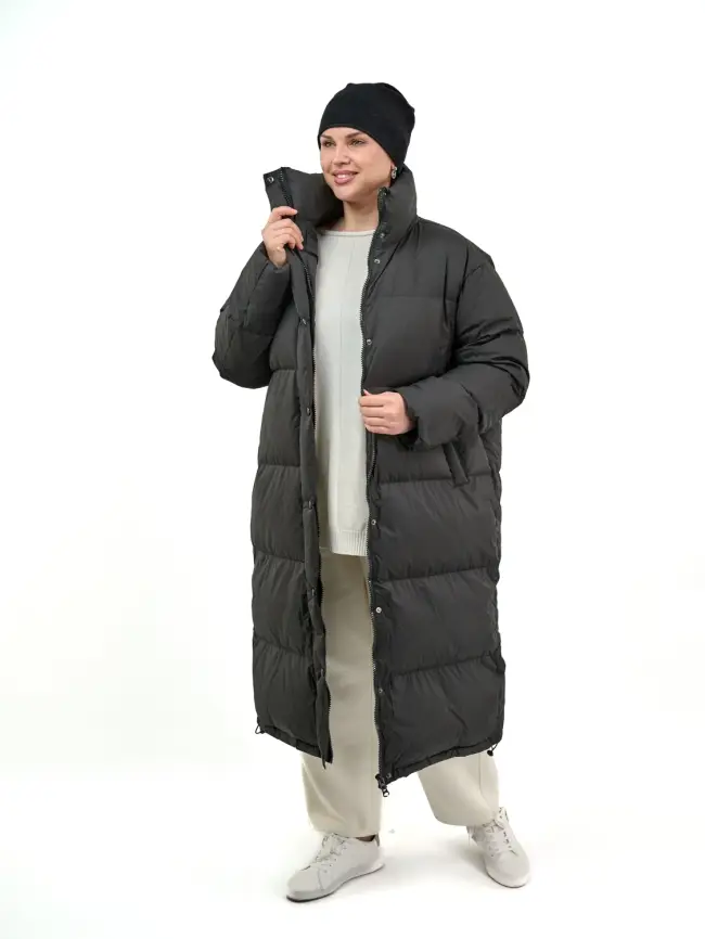 Пуховое пальто 9066 Размер 54-58 фото 5