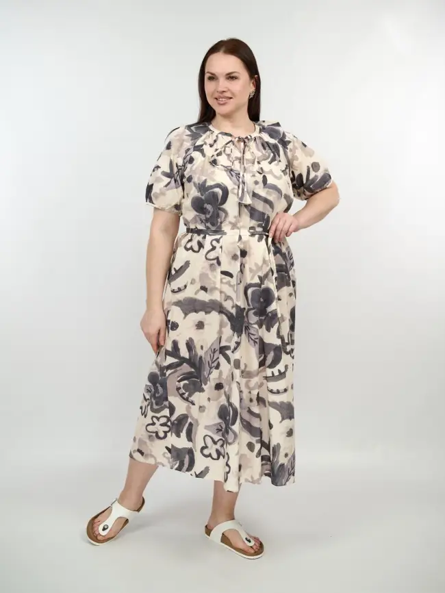 Платье с принтом 26180 размеры 50- 58 фото 2