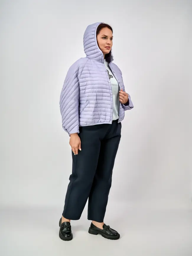 Куртка пух легкая короткая с заклепками 8183 Размер 48-58 фото 74