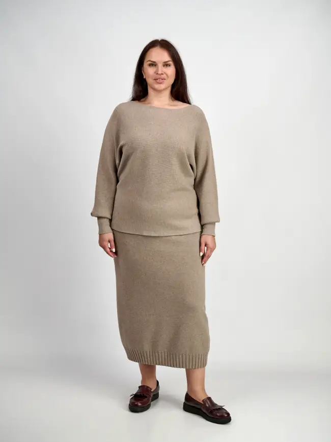 Джемпер в рубчик ЭТТО ПЛЮС 717 Размер 48-58 фото 22