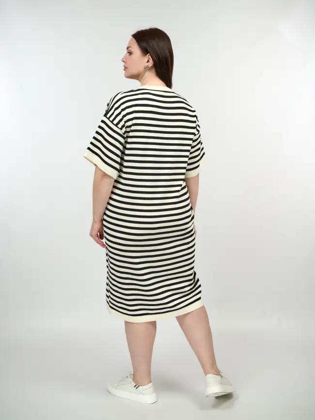 Трикотажное платье с v-вырезом 7568 фото 2