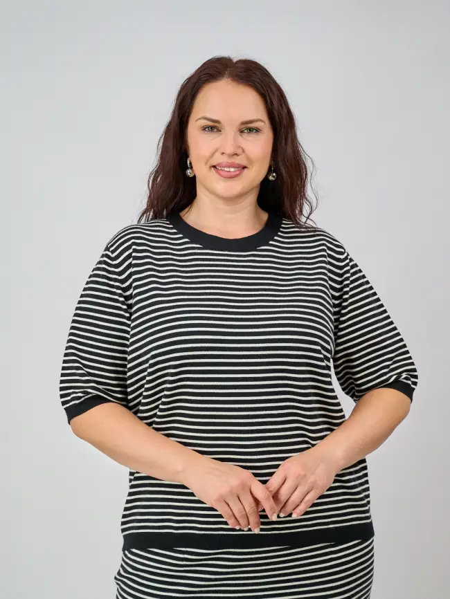 Джемпер в полоску ЭттоПлюс 25412 фото 15