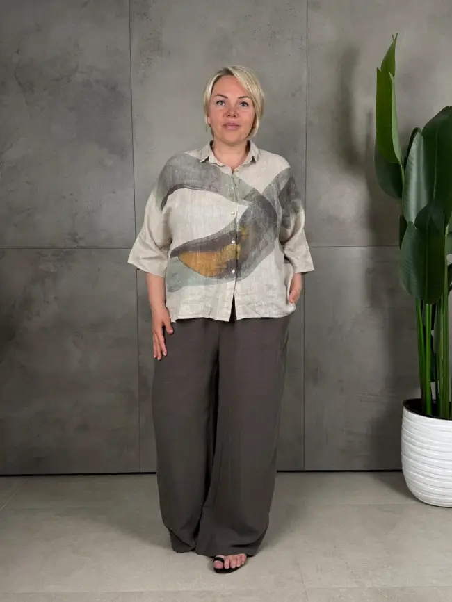 Льняная рубашка 8341 фото 21