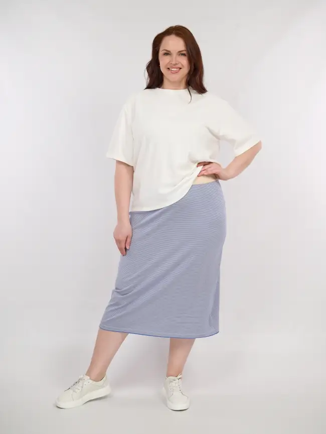 Юбка в полоску ЭттоПлюс 25416 Размер 52-58 фото 1