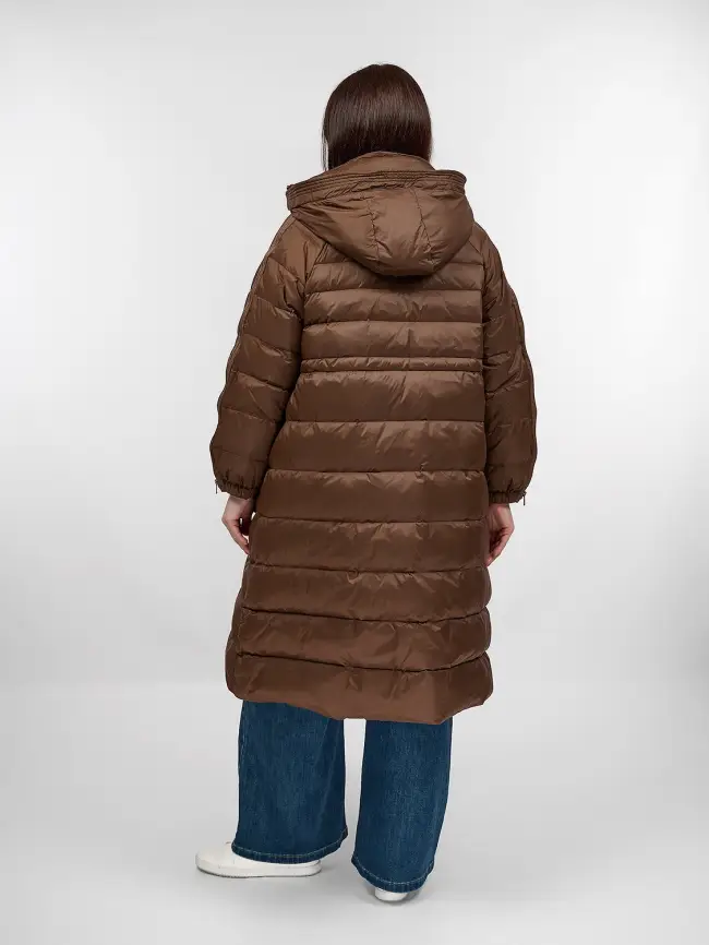 Пуховое пальто 23095 Размер 48-54 фото 6