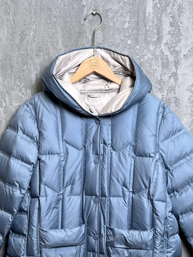 Куртка стёганая с капюшоном 9063 Размер 46-52 фото 13