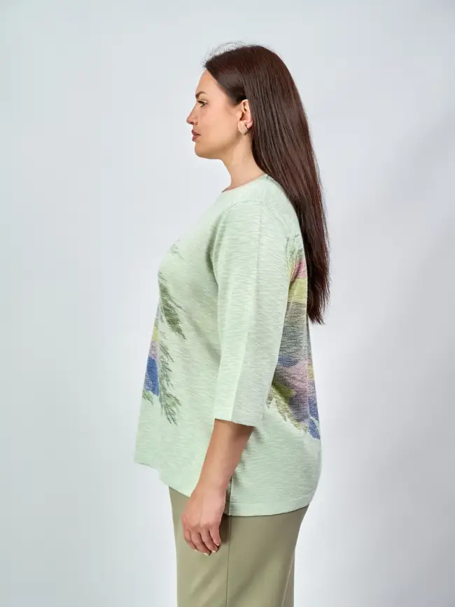 Джемпер облегченный с принтом 1006 Размер 50-58 фото 17