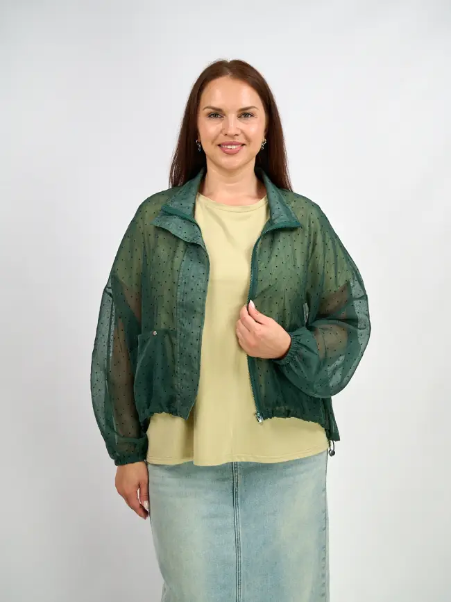 Ветровка-пыльник в горох 6703 Размер 50-58 фото 28