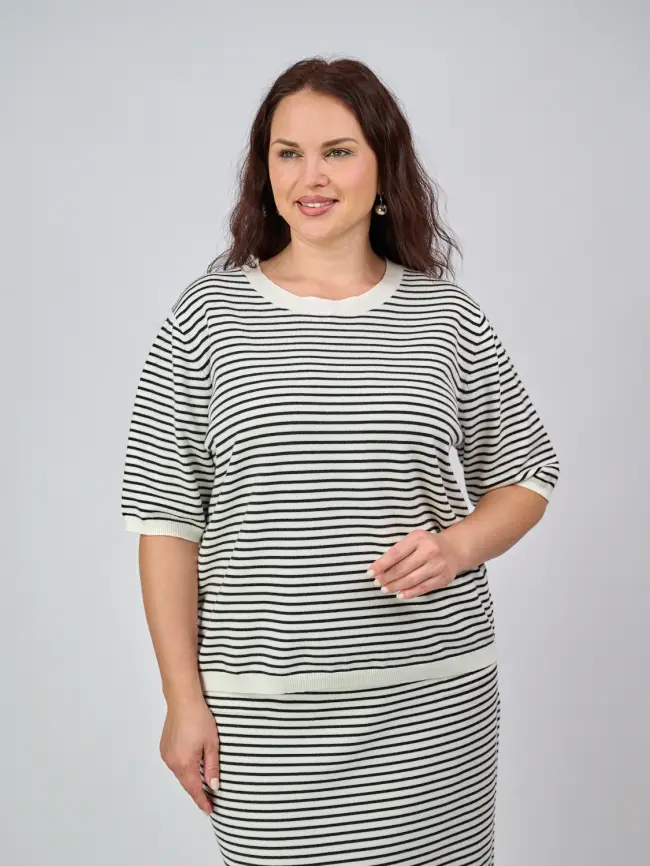 Джемпер в полоску ЭттоПлюс 25412 фото 5