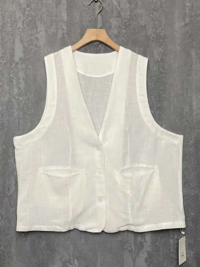 Удлиненный жилет 25018 (белый)Уценка фото 1