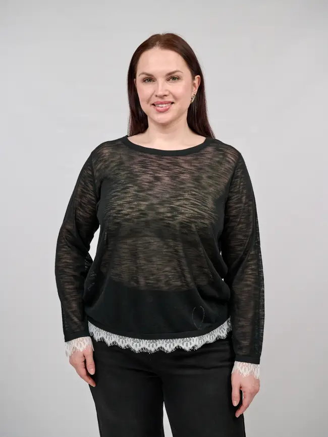 Джемпер с кружевом 22919 размер 50- 58 фото 1