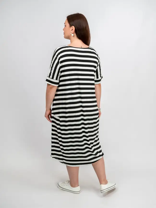 Платье в полоску ЭттоПлюс 0032 размеры 52- 56 фото 47