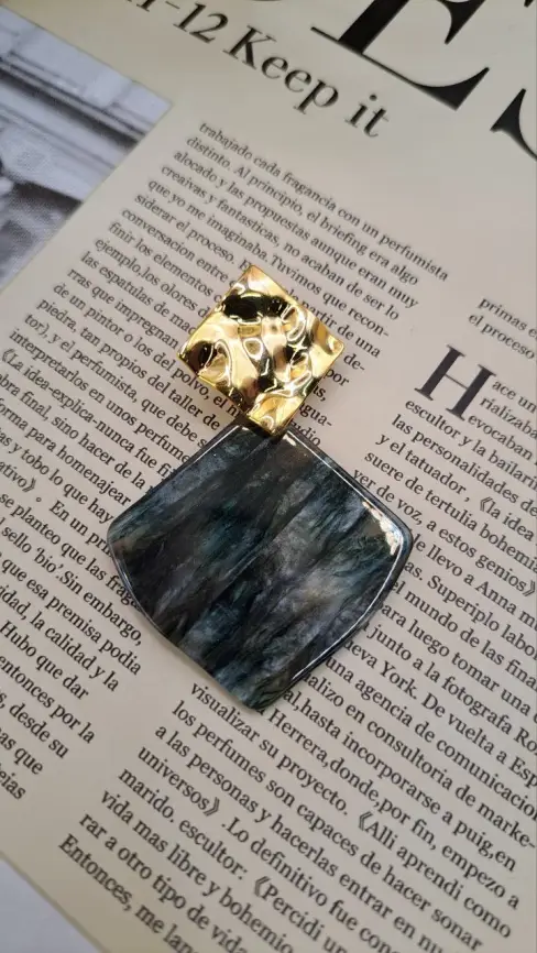 Серьги с подвеской Каменный квадрат Б820039 фото 1