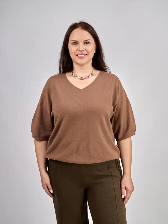 Джемпер 20241 Размер 50-58 (св. шоколад) Уценка фото 1